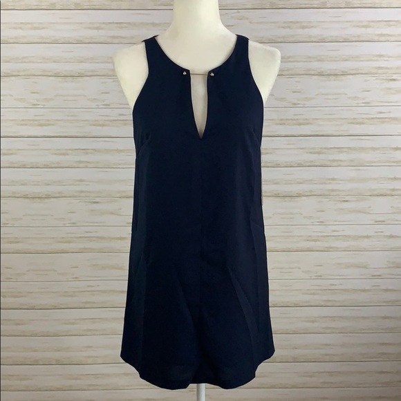 Lulu’s Navy Blue Trapeze Dress - Picture 1 of 7